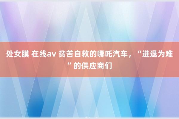 处女膜 在线av 贫苦自救的哪吒汽车，“进退为难”的供应商们