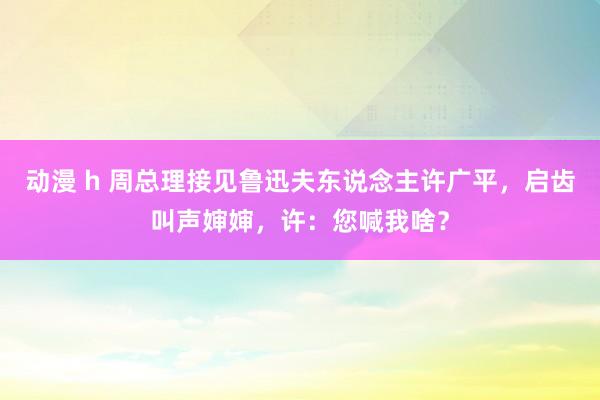 动漫 h 周总理接见鲁迅夫东说念主许广平，启齿叫声婶婶，许：您喊我啥？