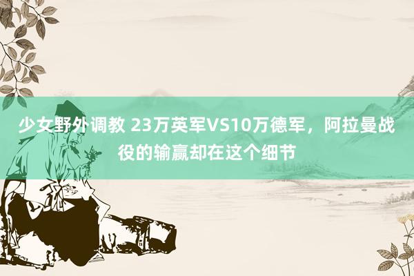 少女野外调教 23万英军VS10万德军，阿拉曼战役的输赢却在这个细节