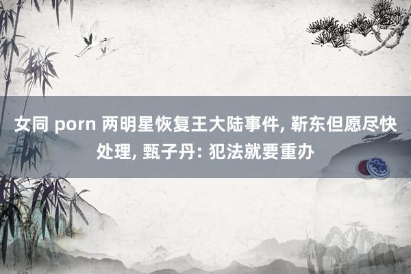 女同 porn 两明星恢复王大陆事件, 靳东但愿尽快处理, 甄子丹: 犯法就要重办
