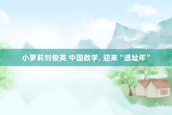 小萝莉刘俊英 中国数学, 迎来“遗址年”
