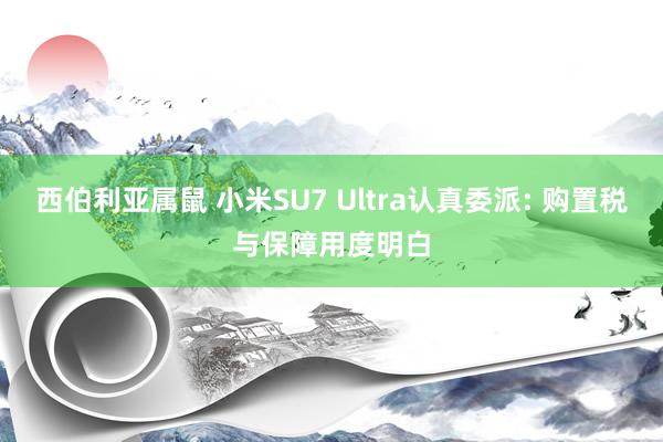 西伯利亚属鼠 小米SU7 Ultra认真委派: 购置税与保障用度明白
