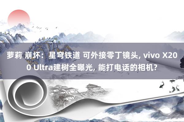萝莉 崩坏：星穹铁道 可外接零丁镜头, vivo X200 Ultra建树全曝光, 能打电话的相机?