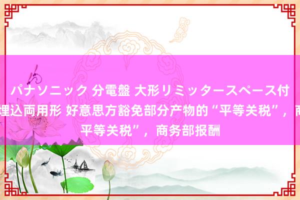 パナソニック 分電盤 大形リミッタースペース付 露出・半埋込両用形 好意思方豁免部分产物的“平等关税”，商务部报酬