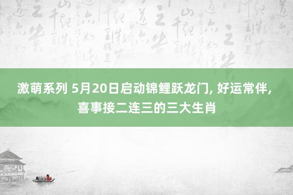 激萌系列 5月20日启动锦鲤跃龙门, 好运常伴, 喜事接二连三的三大生肖